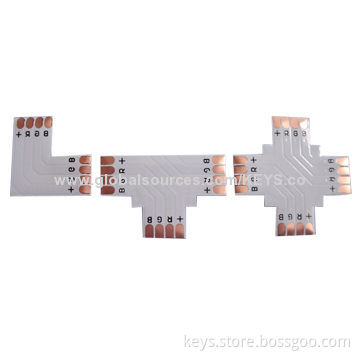 L/T/+ Shape Corner Connector for 5050 RGB Strips, 10mm 4-pin Strip to strip